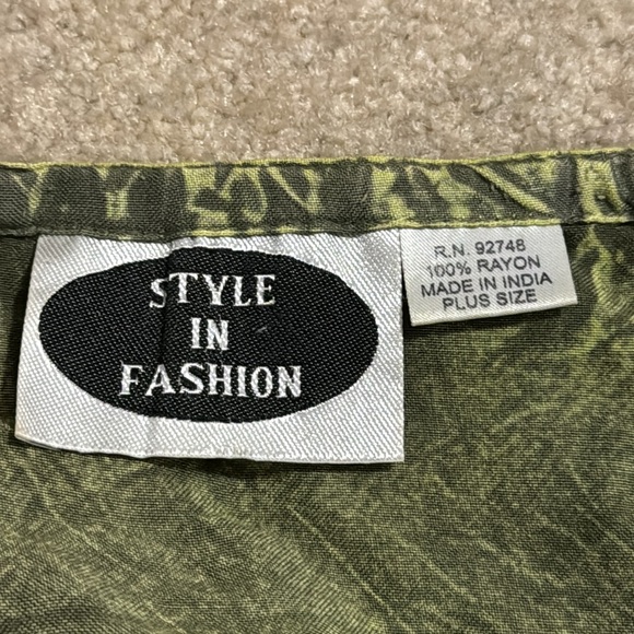 Style In Fashion Fairycore Embroidered Floral Midi Dress Washed Green Plus Size - Picture 7 of 8